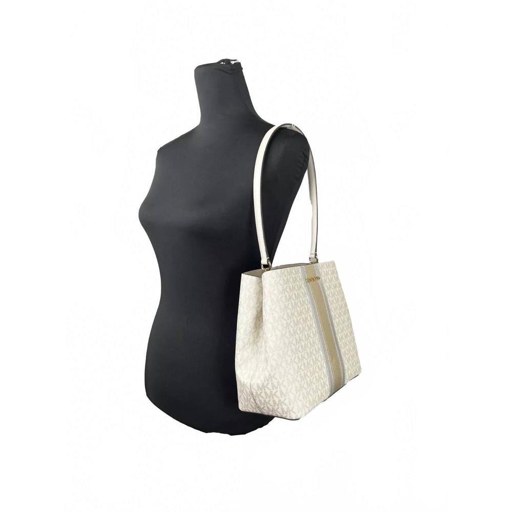 NEW MICHAEL KORS medium pratt bucket shoulder bag purse in pale gold/cream - Picture 4 of 4